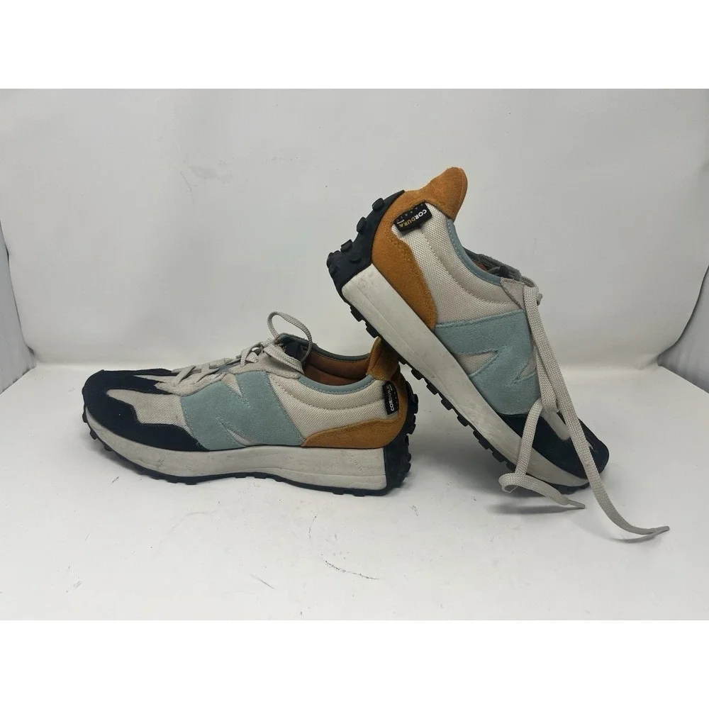 New Balance 327 Cordura Mens Size 9.5 D Moonbeam Orange Grey Sky Blue MS327WN1